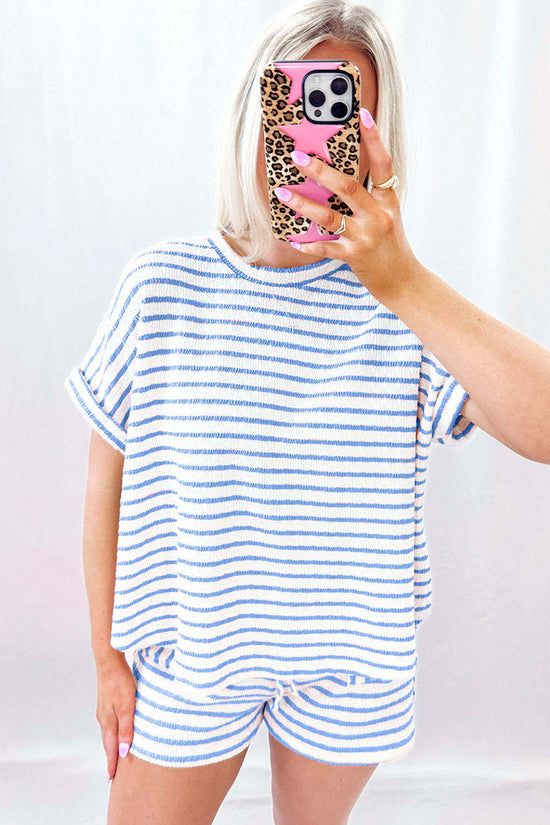 Striped Cozy Short Sleeve Set