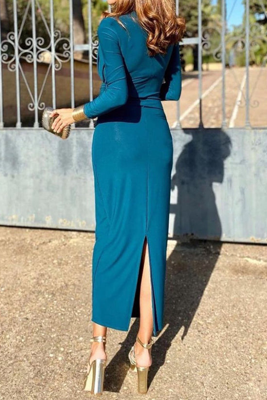 Elegant Twist Long Sleeve Bodycon Dress