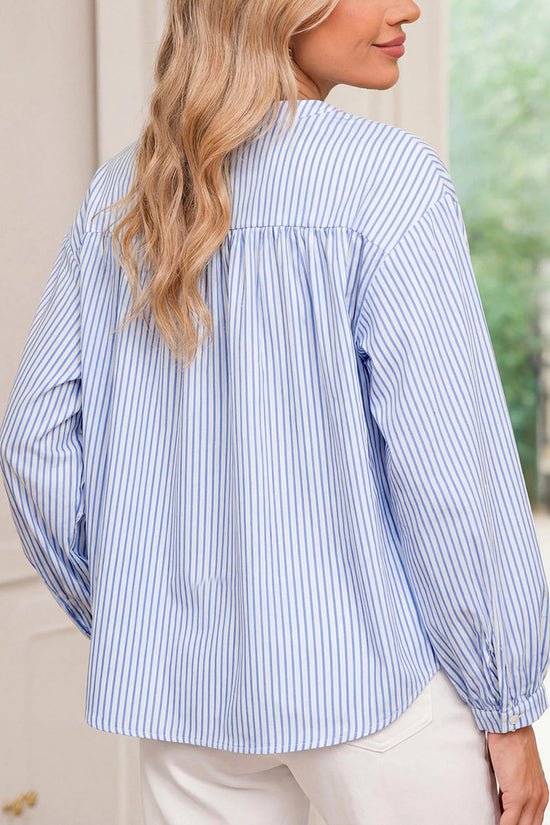 Striped Floral Button-Front Shirt