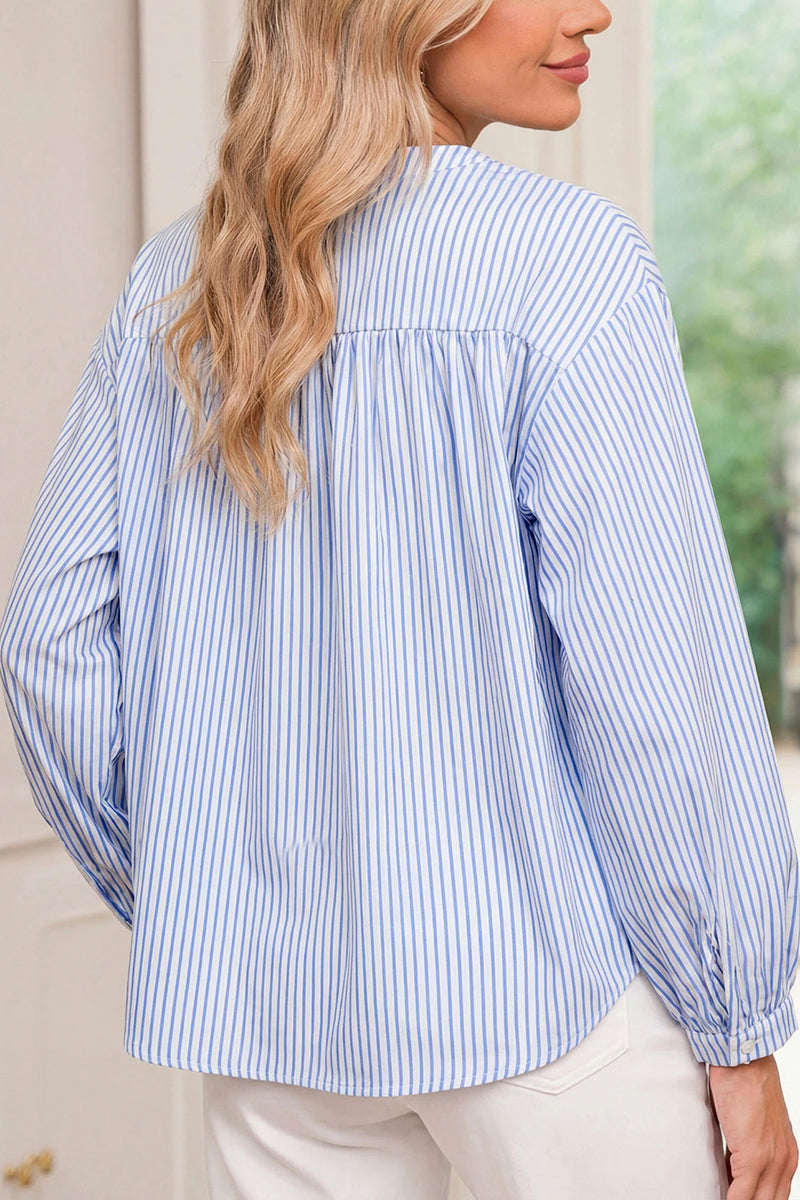 Striped Floral Button-Front Shirt