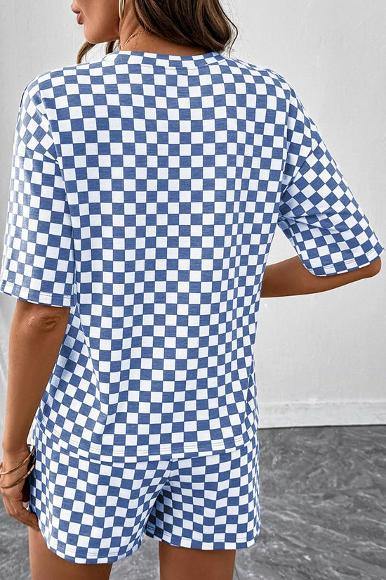 Checkerboard Sleeveless Short Set