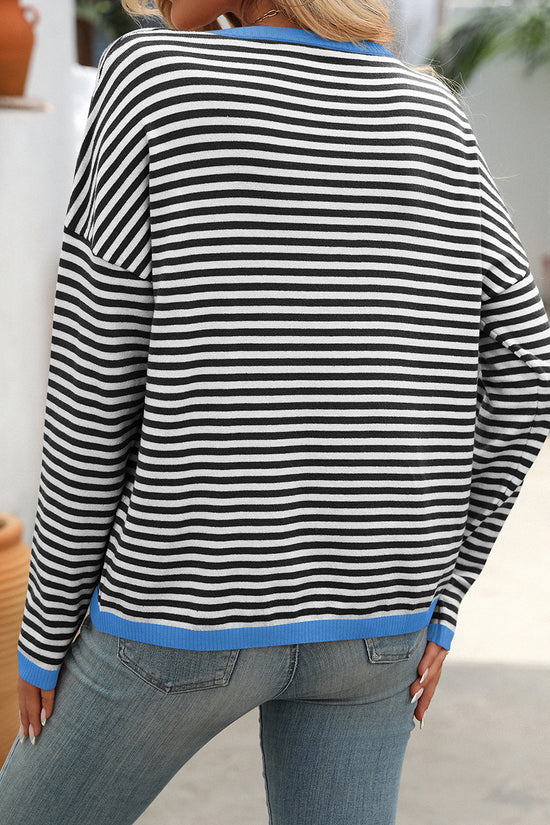 Striped Casual Relaxed Fit Sweater