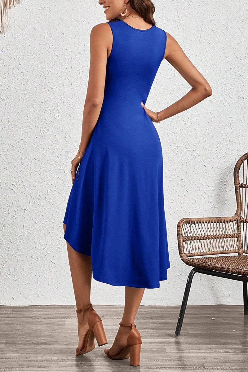 Asymmetric Sleeveless Casual Dress
