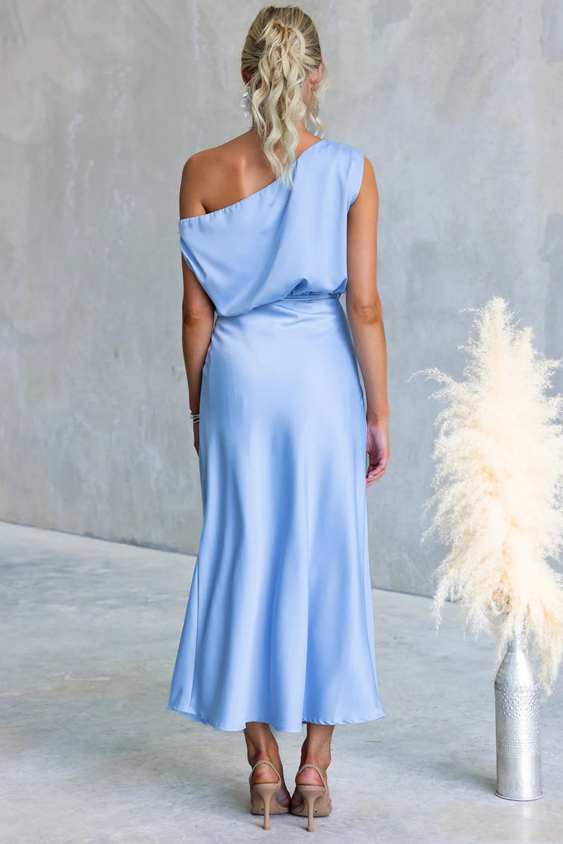 One-Shoulder Midi Casual Dress