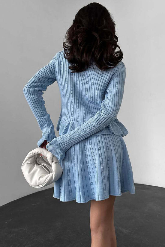 Chic Cardigan and Skirt Combo