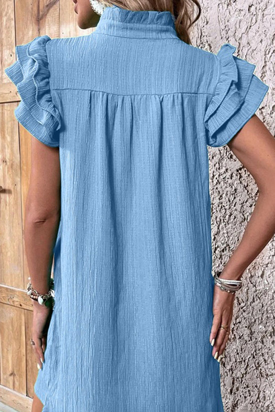 Ruffle Sleeve Casual Dress