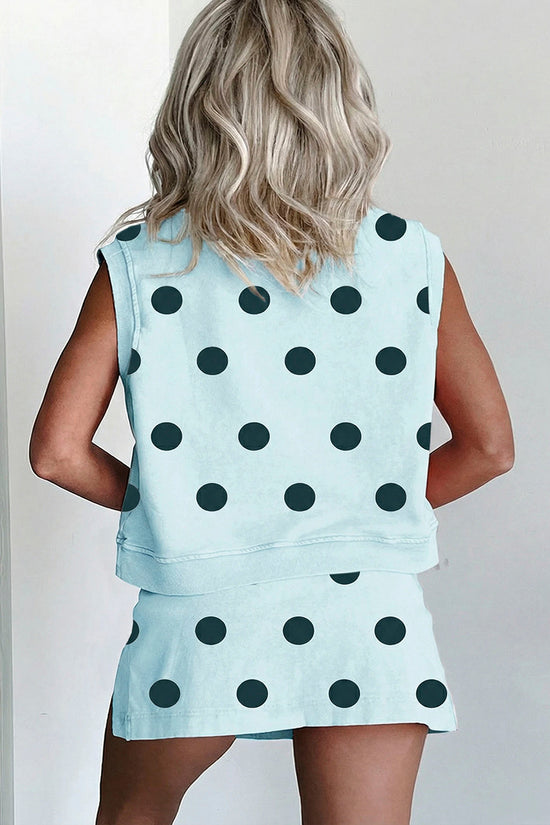 Polka Dot Tank Split Mini Skort Set