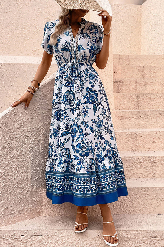 Floral Print V-Neck Casual Dress
