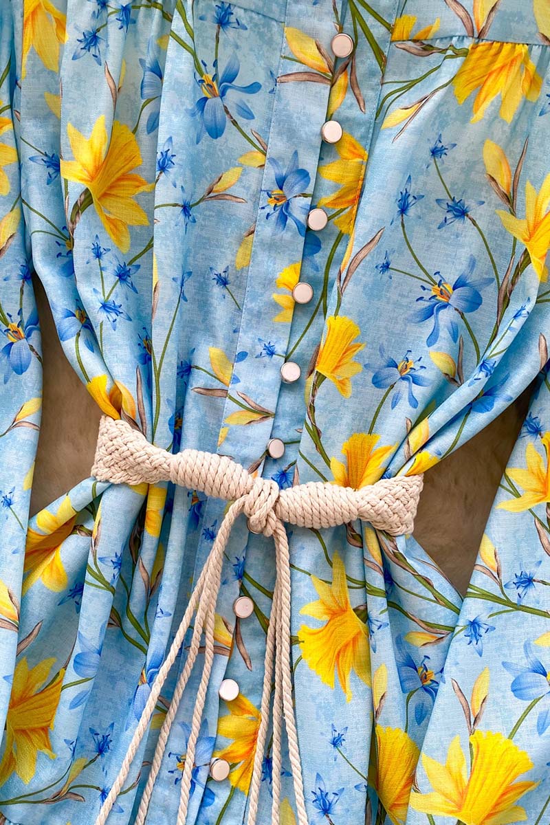 Floral Belted Casual Dress