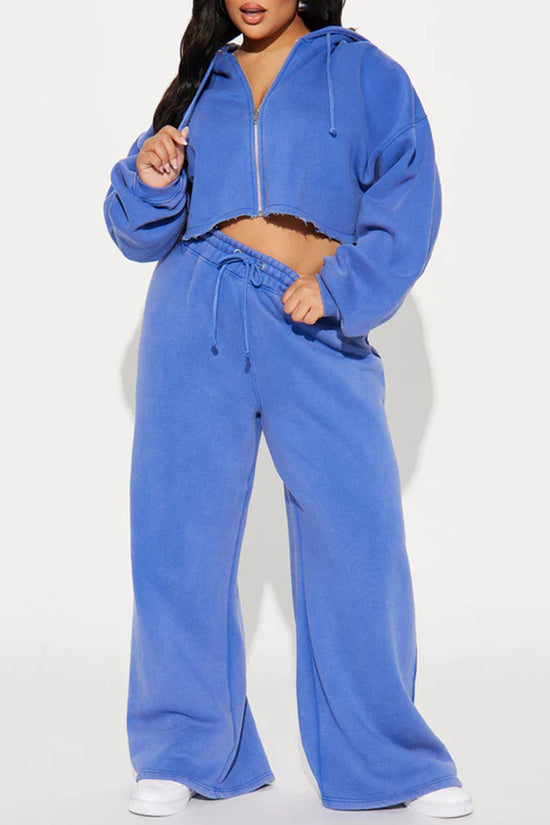 Sporty Zip Hoodie and Jogger Set