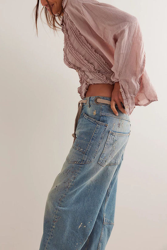 Edgy Straight-Leg Jeans with Utility Pockets