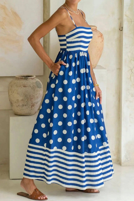 Polka Dot Stripe Maxi Dress