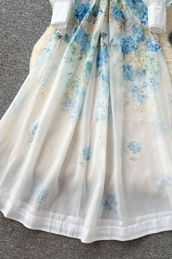 Floral Print Chiffon Maxi Dress