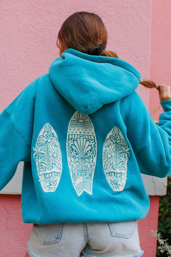 Surfboard Pattern Casual Hoodie