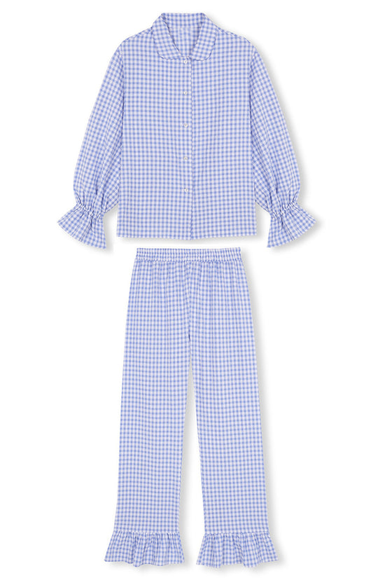 Ruffled Checkered Loungewear Set