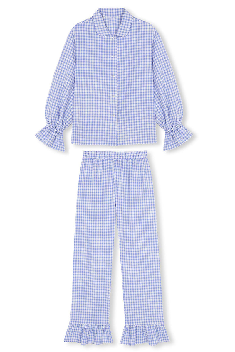 Ruffled Checkered Loungewear Set