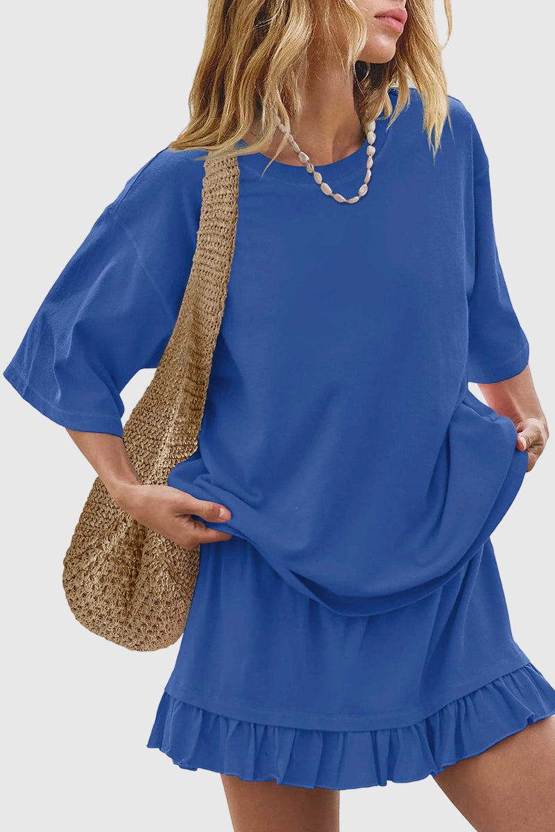 Ruffled Skirt and Loose Top Set