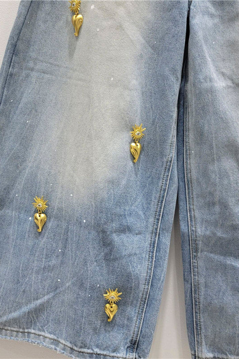 Embellished Barrel Jeans