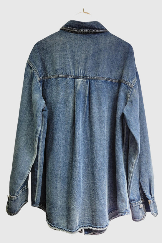 Heart Pattern Denim Shirt