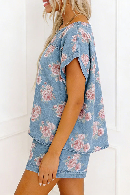 Floral Print Short Sleeve Top