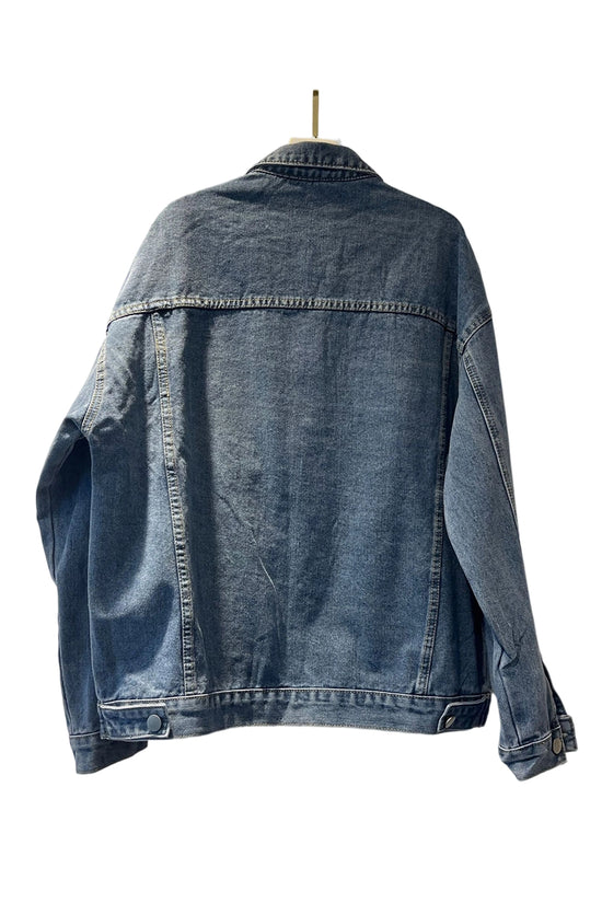Heart Embellished Denim Jacket