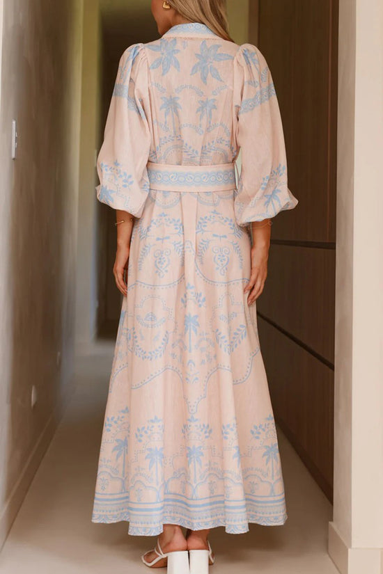 Floral Long Sleeve Button-Down Dress