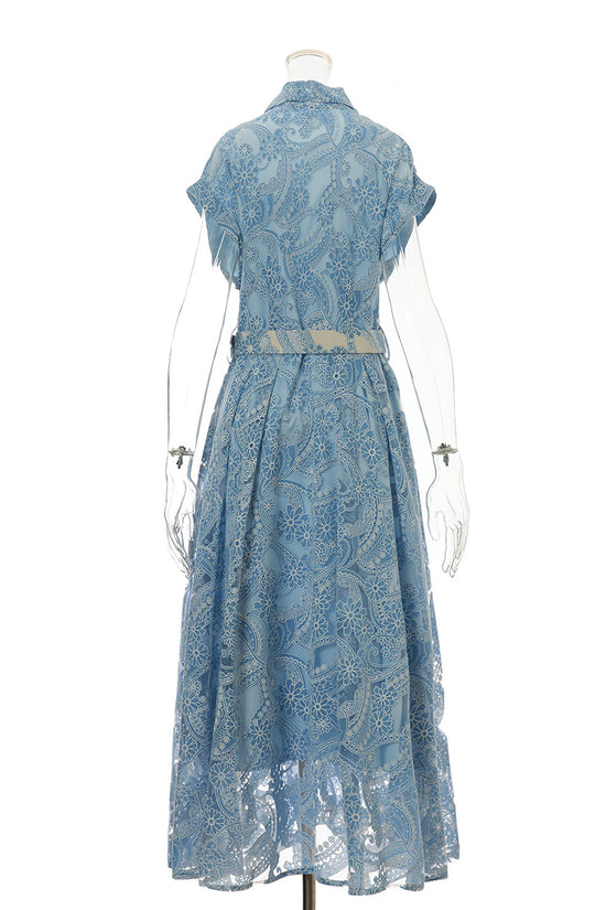 Button-Up Midi Dress with Belt