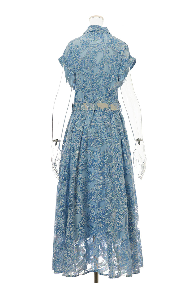 Button-Up Midi Dress with Belt