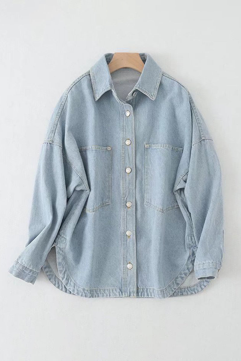 Casual Denim Button-Up Shirt