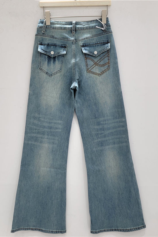 Embellished Straight Jeans with Charms