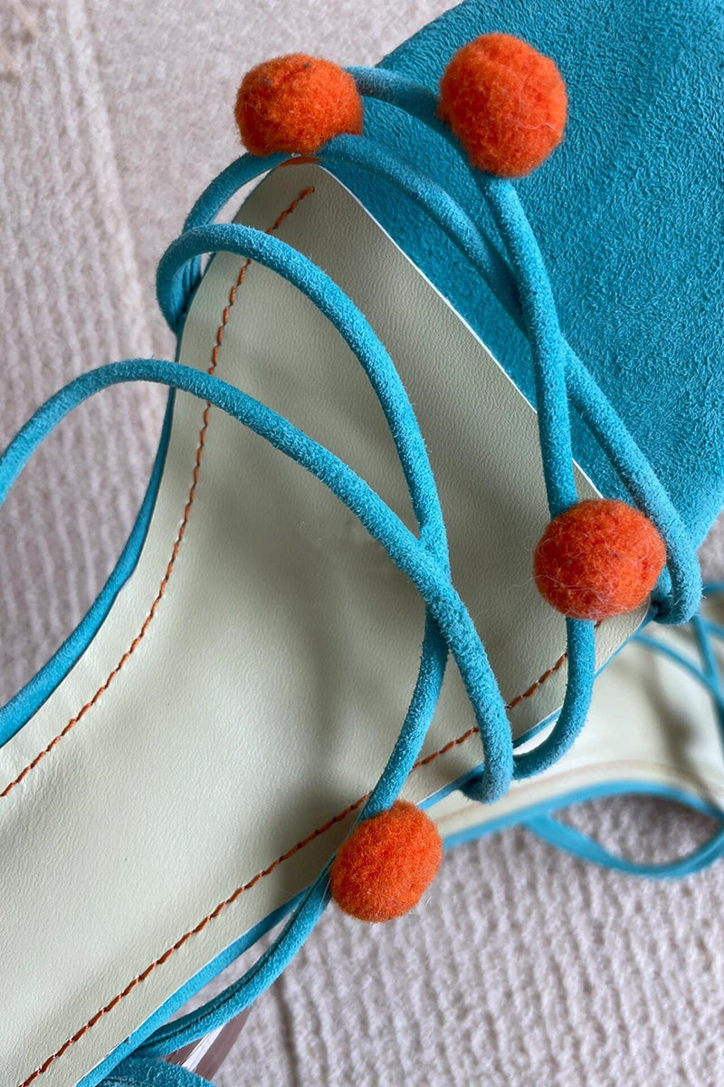 Pom Pom Strappy Sandals