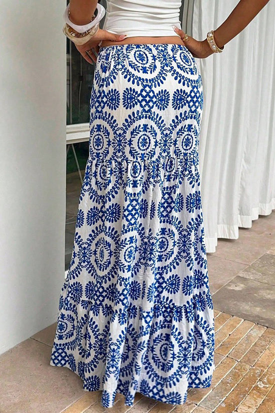 Elegant Printed Midi Skirt