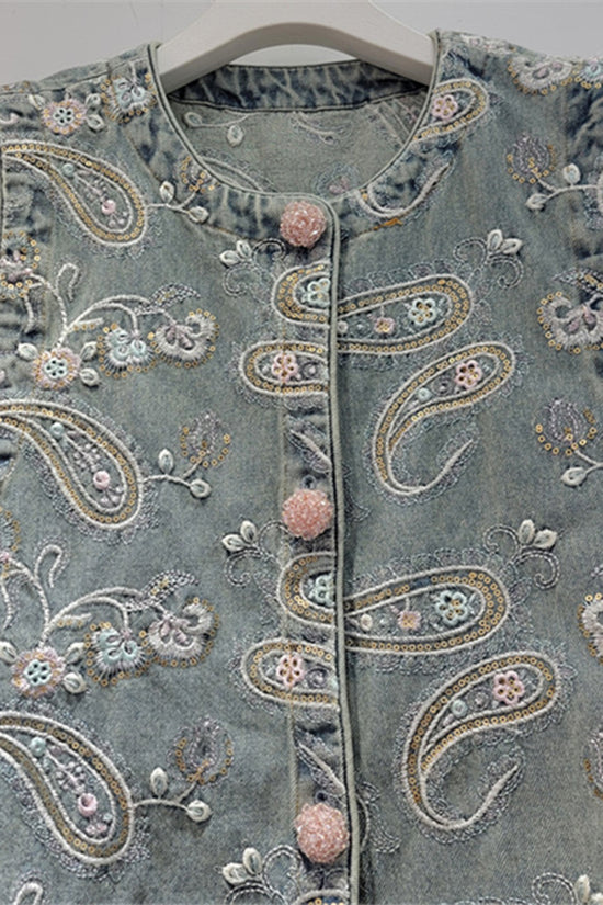 Floral Paisley Button-Up Vest