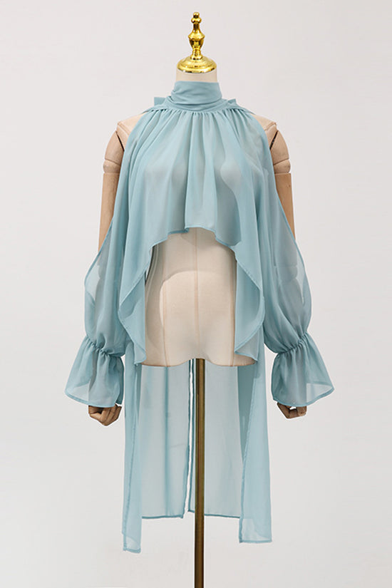 Elegant Long Sleeve Flowing Blouse