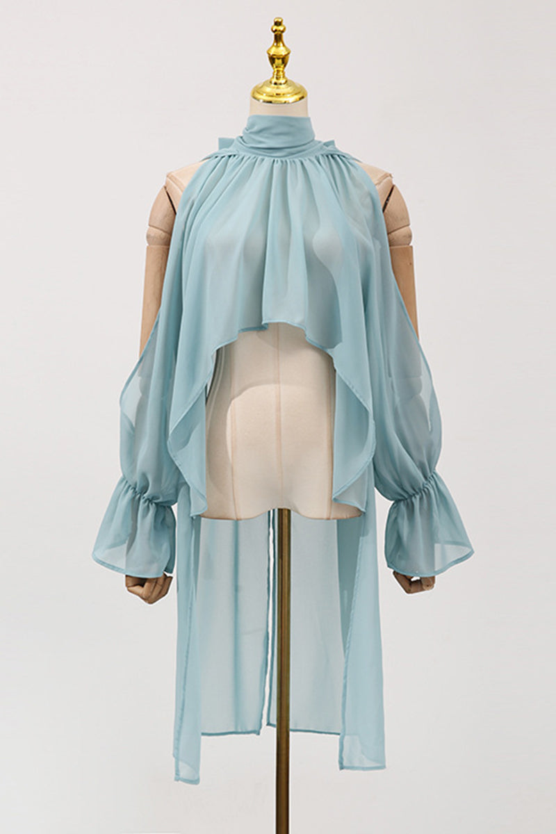Elegant Long Sleeve Flowing Blouse