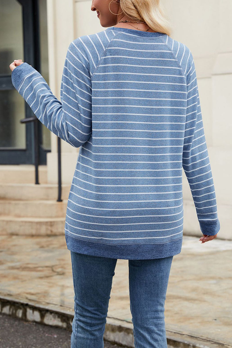 Striped Long Sleeve Casual Blouse