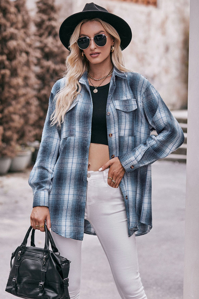 Plaid Button-Up Shirt