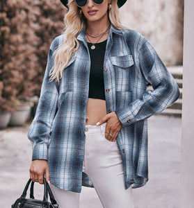 Plaid Button-Up Shirt