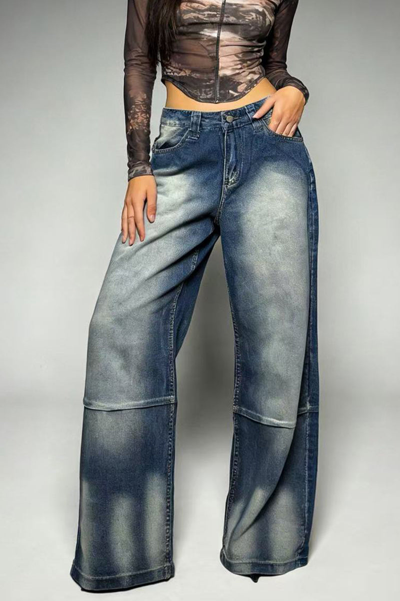 Washed Wide Leg Jeans