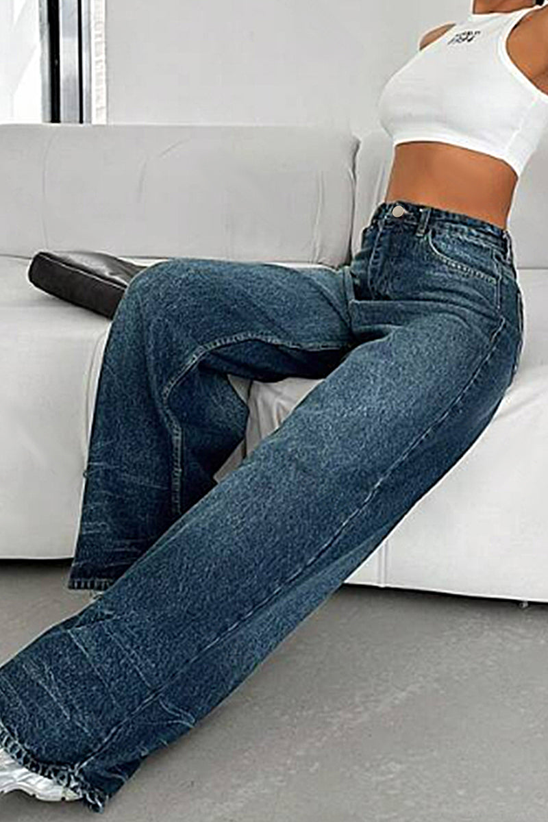 Classic Wide Leg High-Waist Jeans