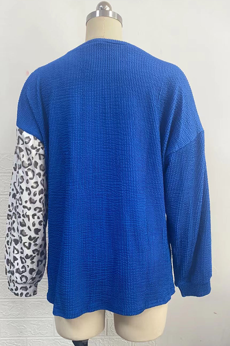 Patchwork Leopard Long Sleeve Top