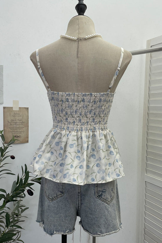 Floral Ruffle Sleeveless Camisole