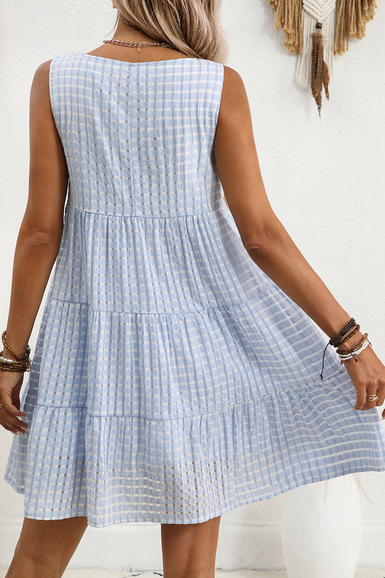 Gingham Sleeveless A-Line Dress