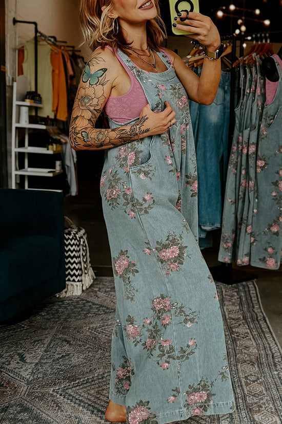 Floral Wide-Leg Sleeveless Jumpsuit