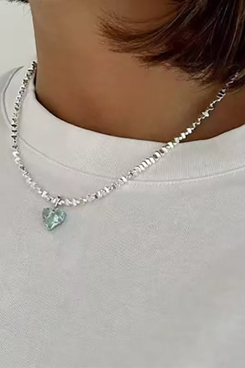 Heart Pendant Beaded Necklace