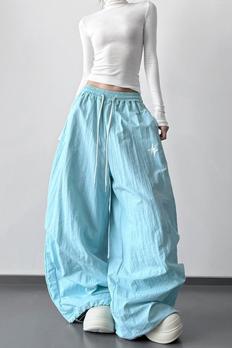 Wide-Leg High Waist Casual Pants