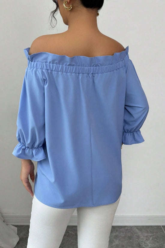 Elegant Bow Accent Ruffle Blouse
