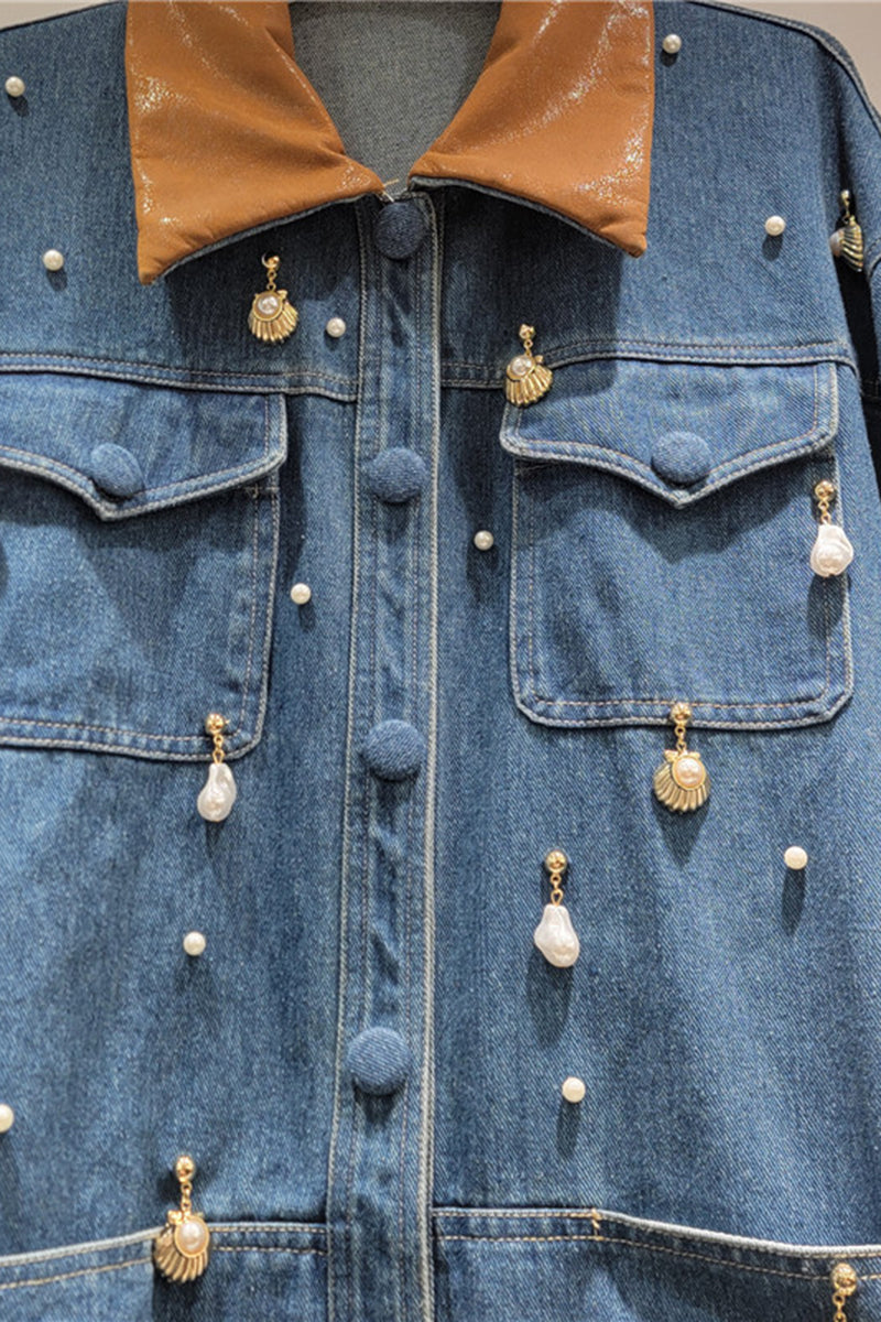 Embellished Denim Statement Jacket