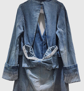 Pearl Studded Button Denim Jacket