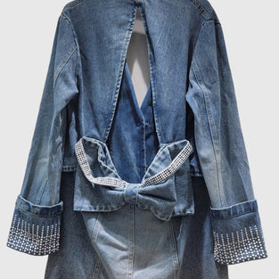 Pearl Studded Button Denim Jacket